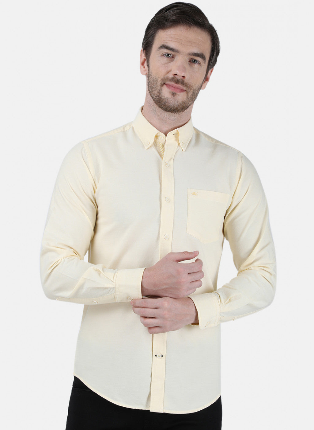 Mens Yellow Solid Shirt