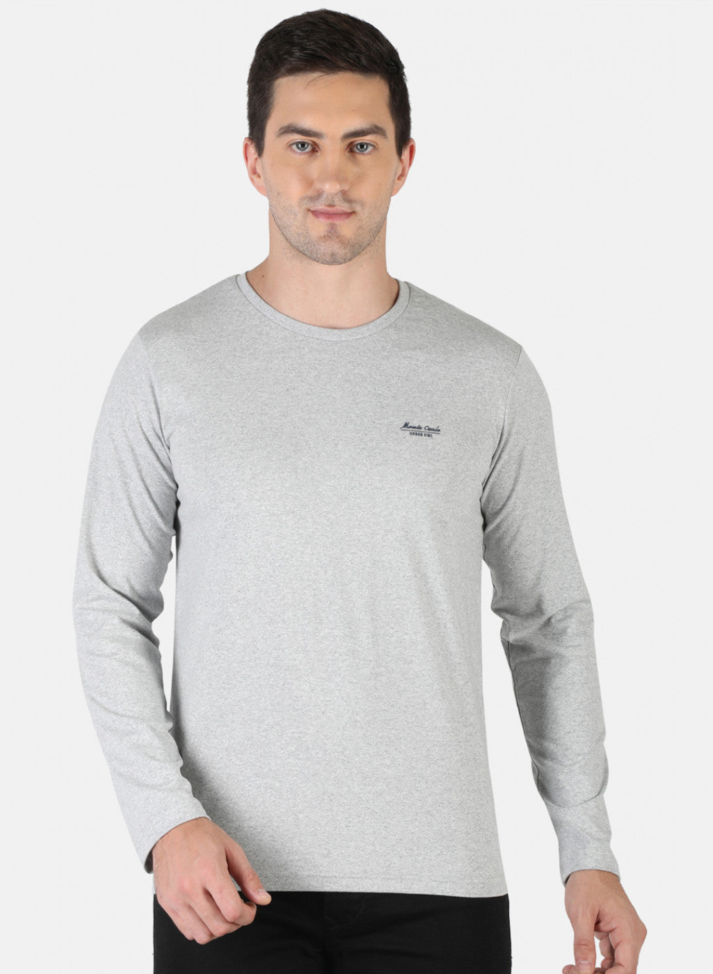 Men Grey Plain T-Shirt