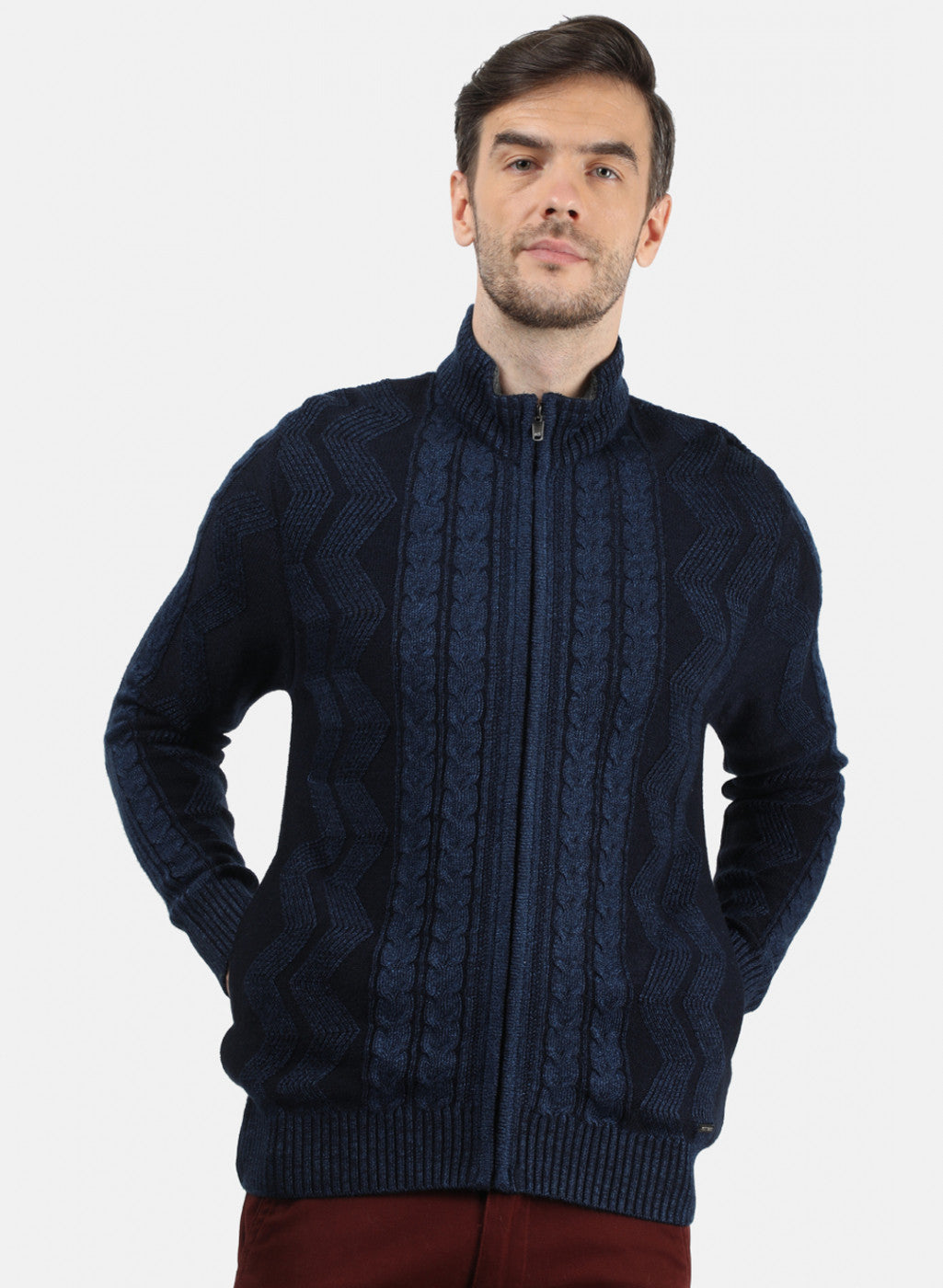 Men Blue Solid Pullover