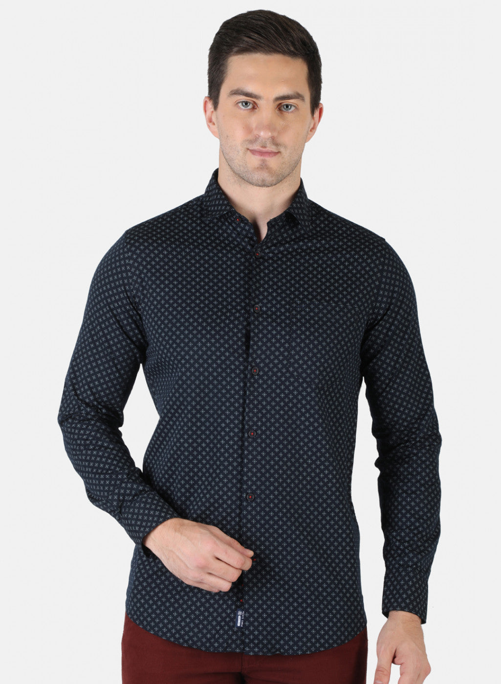 Men NAvy Blue Printed Shirt