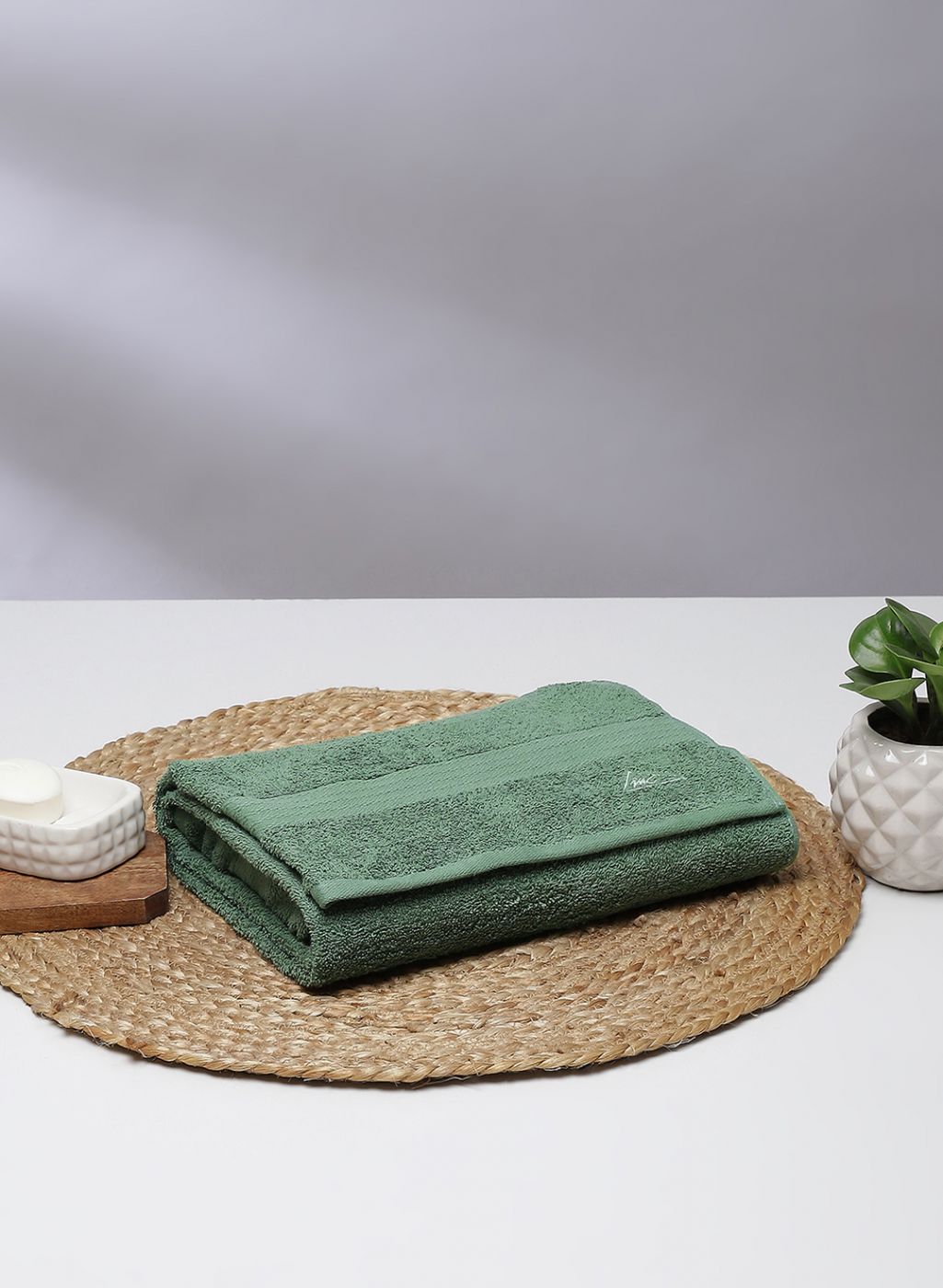 Green Cotton 400 GSM Bath Towel