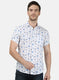 Mens Blue Printed Shirt