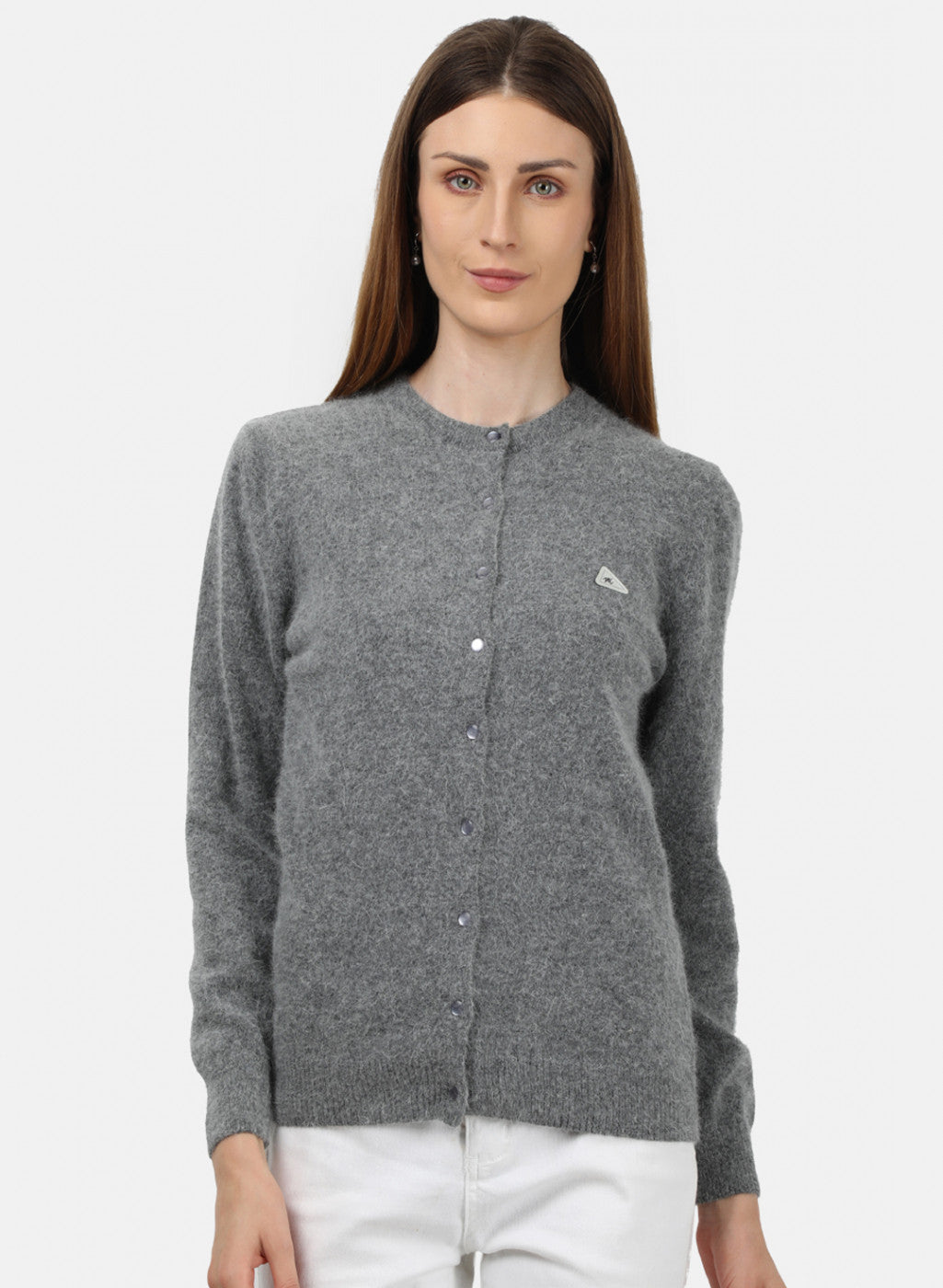 Women Grey Solid Cardigan