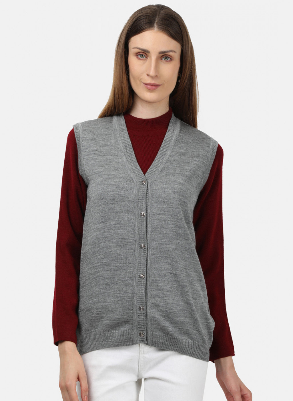 Women Grey Solid Cardigan