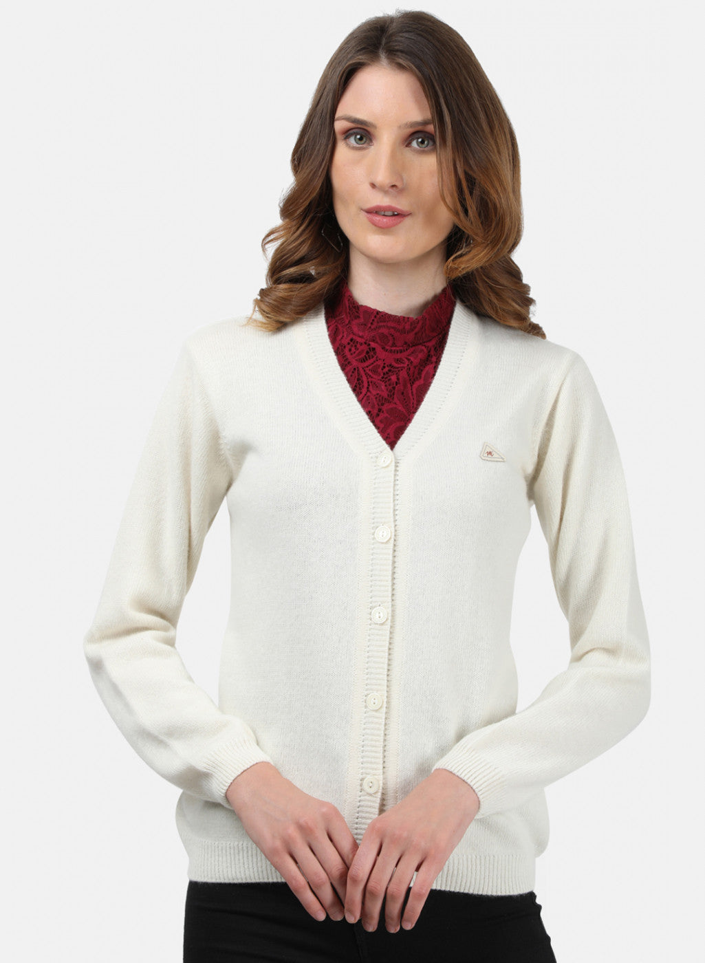 Women White Solid Cardigan