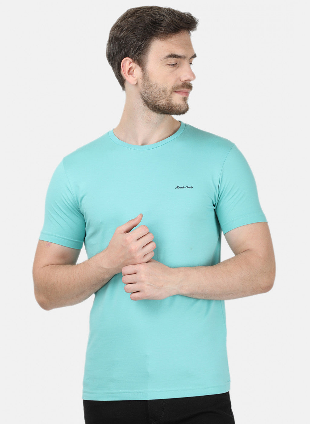 Mens Blue Plain T-Shirt