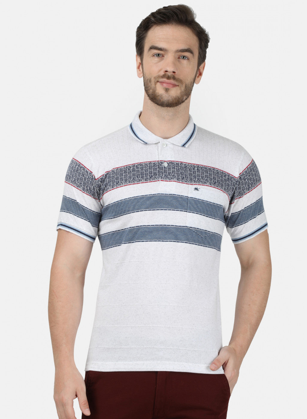 Mens White Stripe T-Shirt