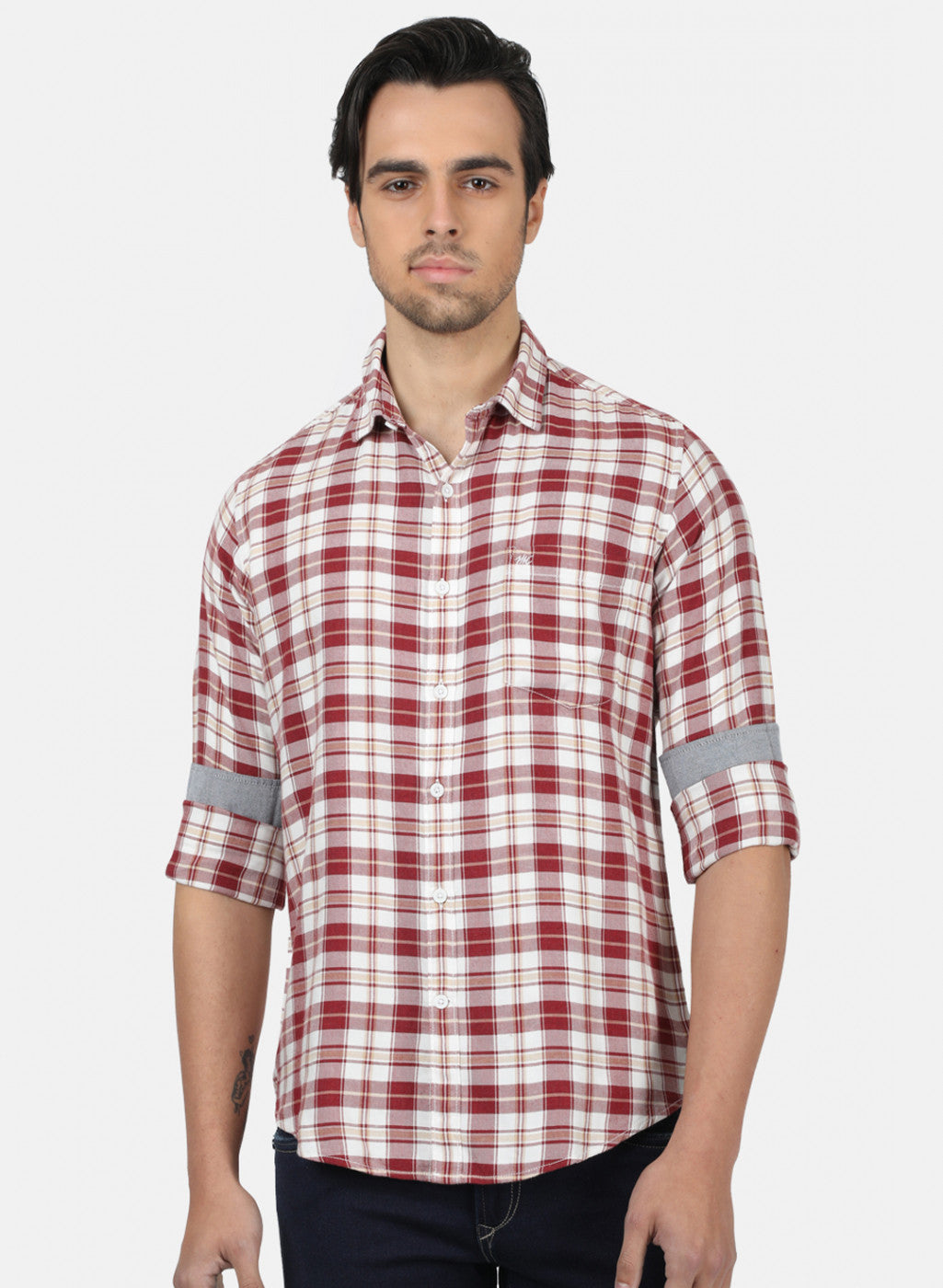 Men Red Check Shirts