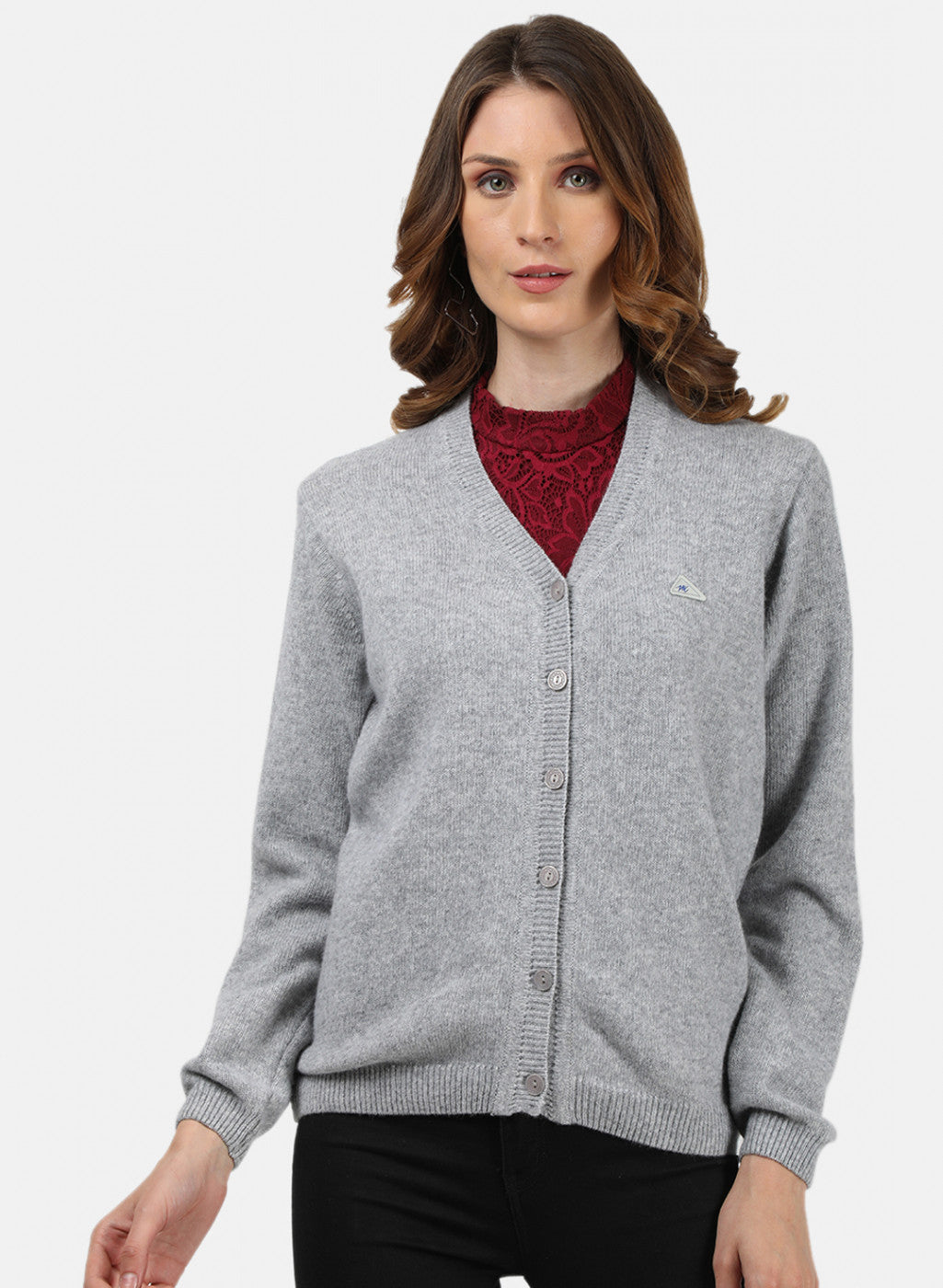 Women Grey Solid Cardigan