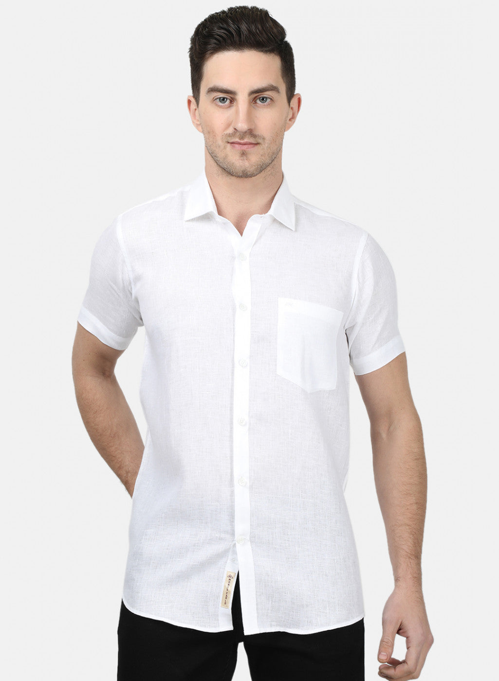 Mens White Solid Shirts