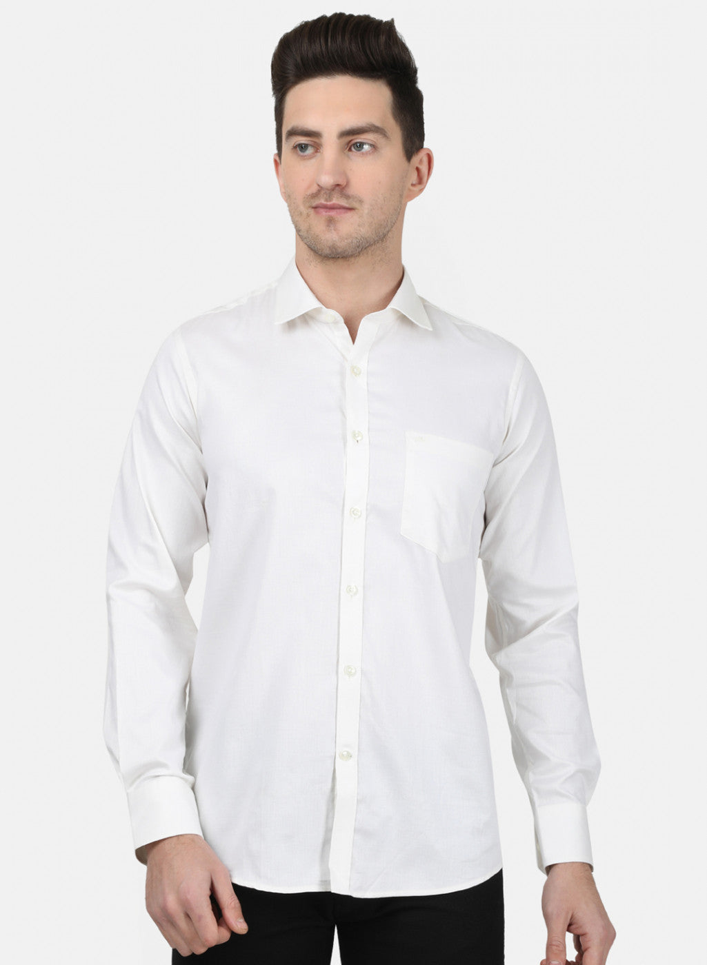 Mens Off White Printed Shirt