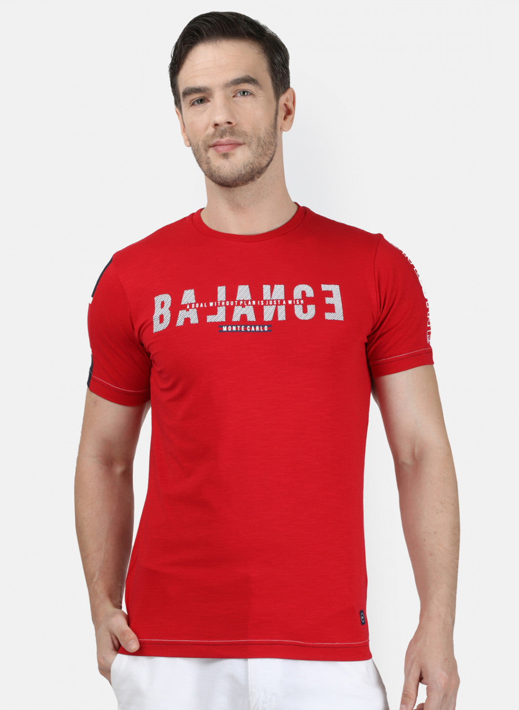 Mens Red Printed T-Shirt