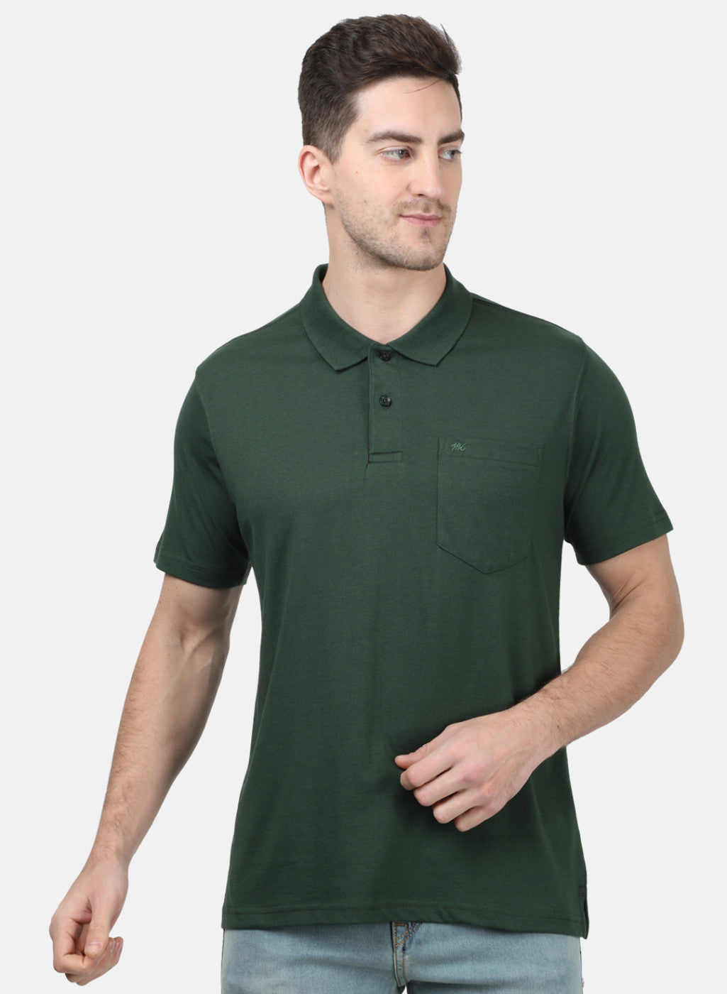 Mens Olive Plain T-Shirts