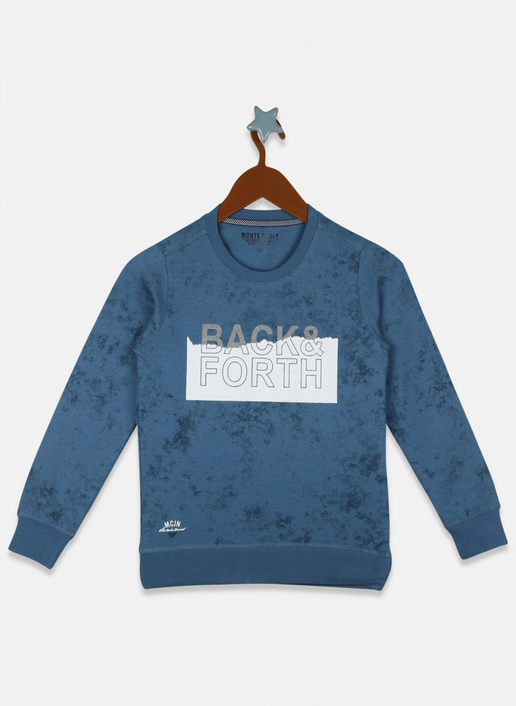 Boys Blue Printed Sweatshirt