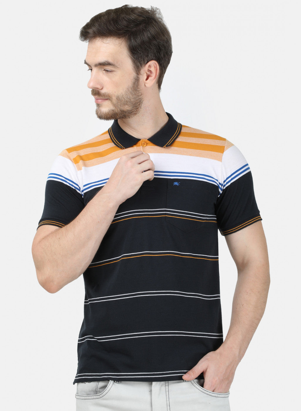 Mens Multi Color Stripe T-Shirt