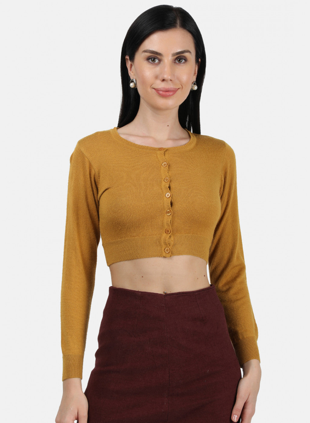 Women Mustard Solid Blouse