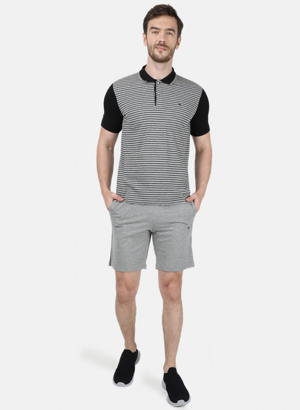 Mens Grey Stripe 3 Pc Combo Set