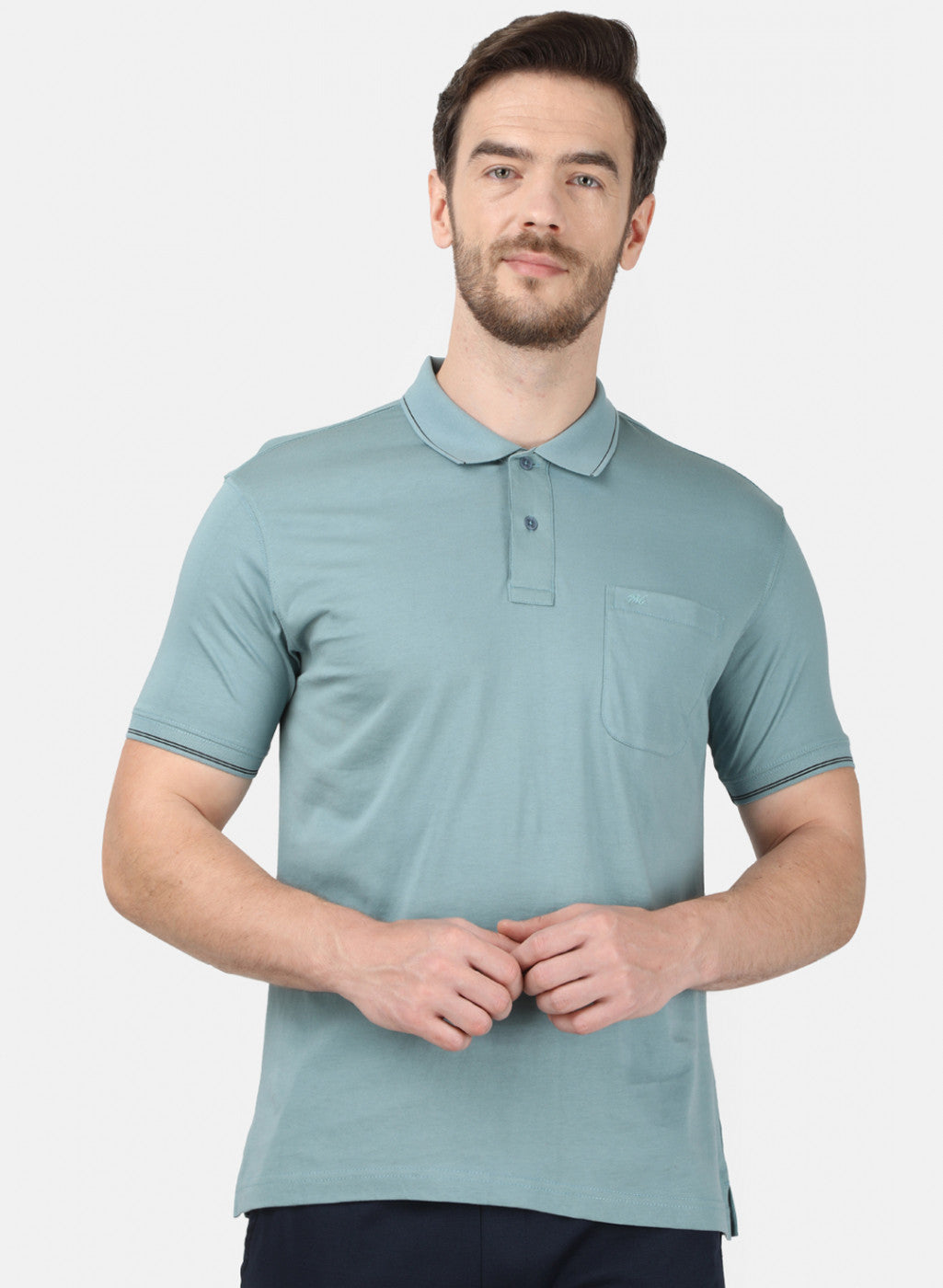 Mens Blue Plain T-Shirt