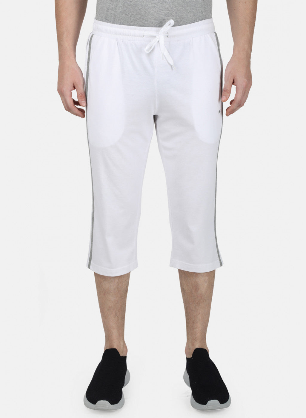 Mens White Plain Capri