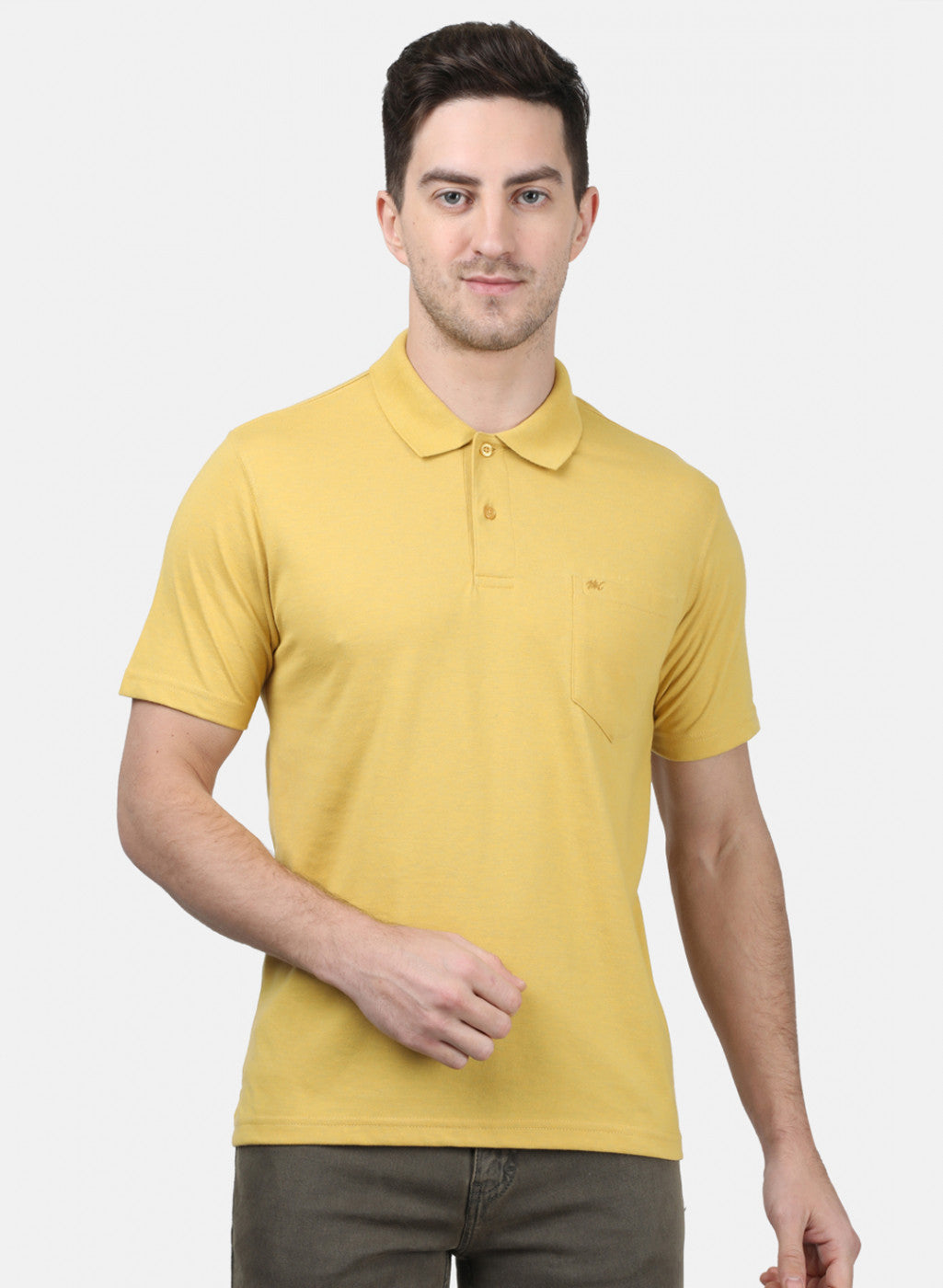 Mens Yellow Plain T-Shirts