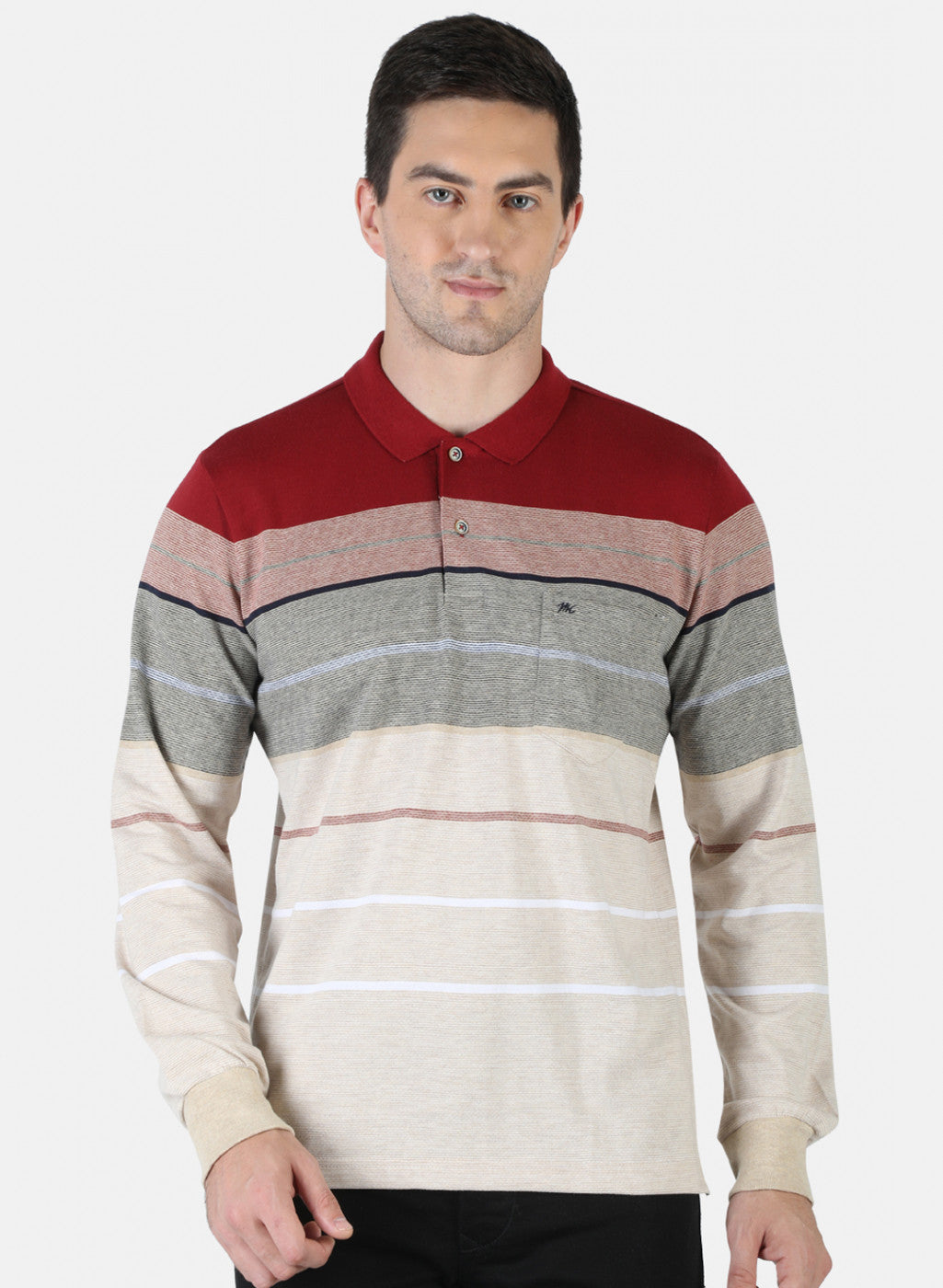 Men Maroon Stripe T-Shirt