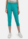 Womens Blue Regular Capri