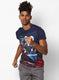 Rockit NAvy Blue Round Neck Smart Fit T-Shirt