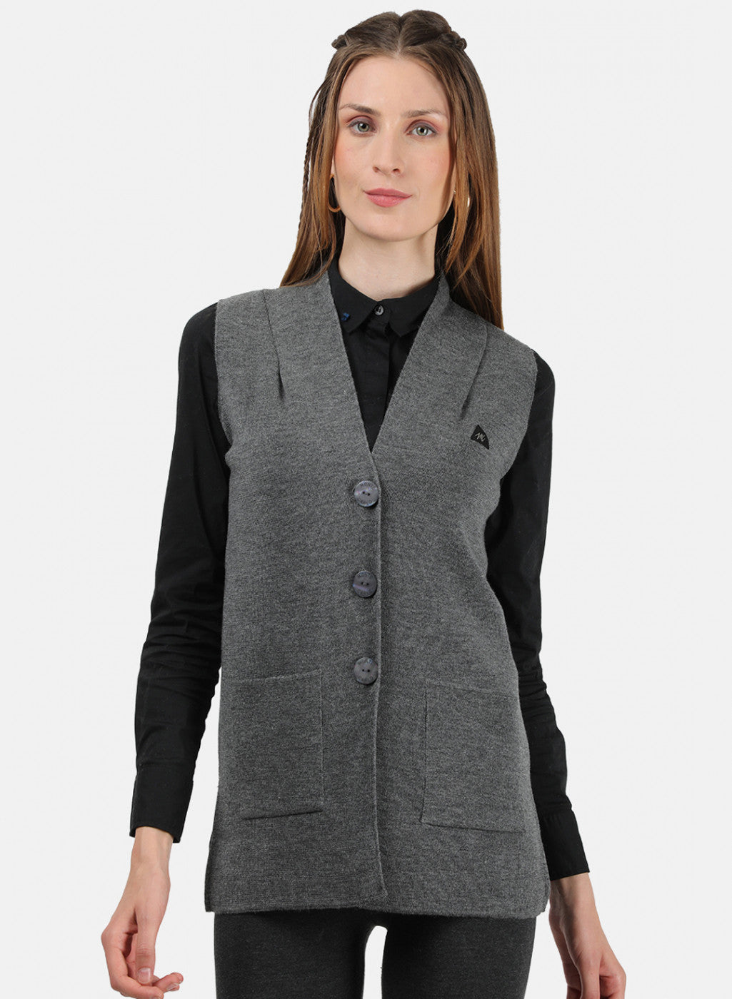 Women Grey Solid Cardigan