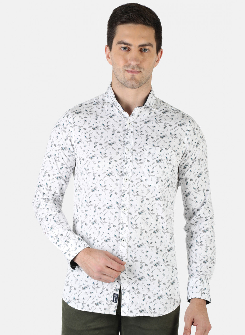 Men White Printed Shirt