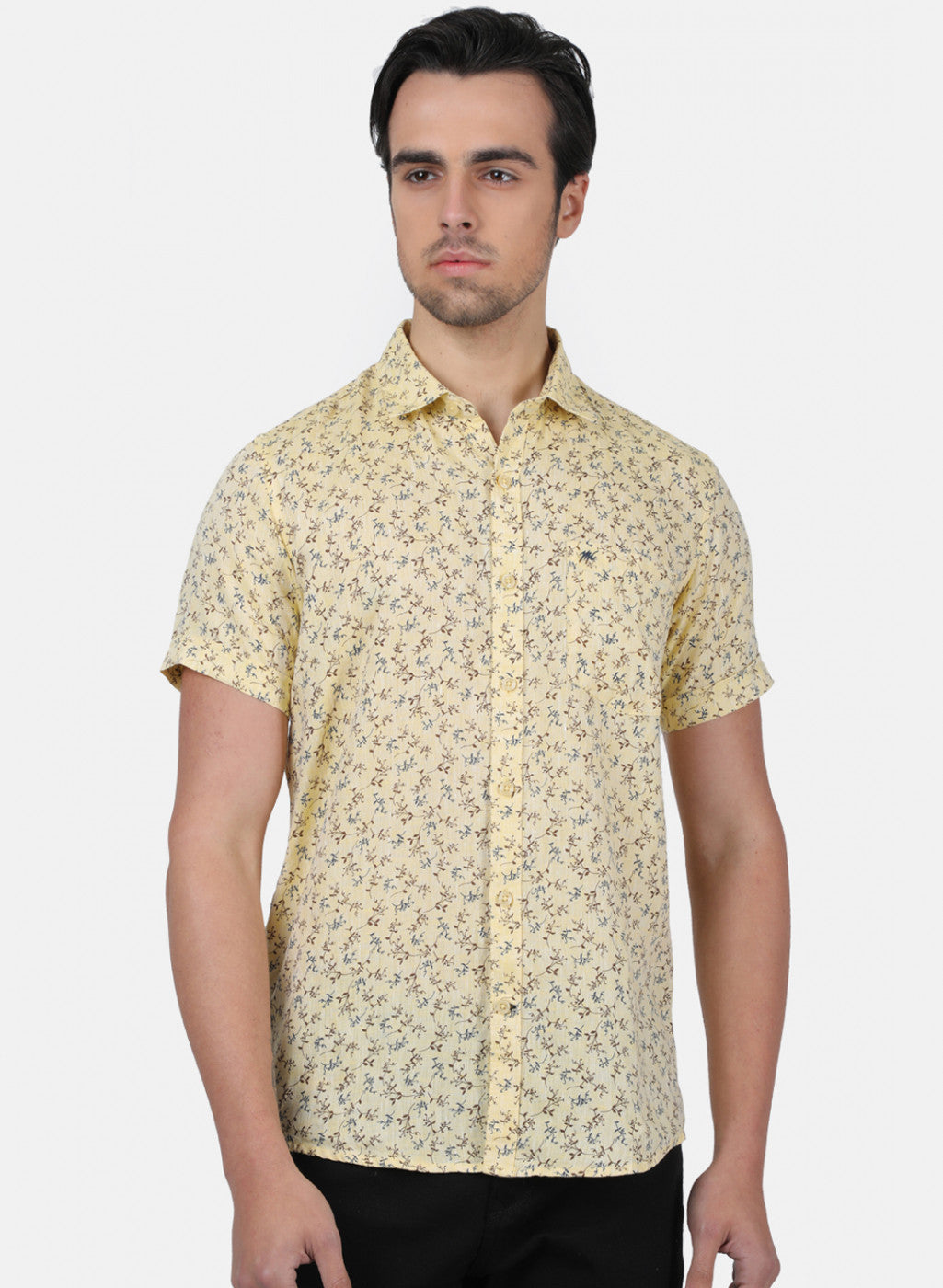 Men Mustard Printed Shirts