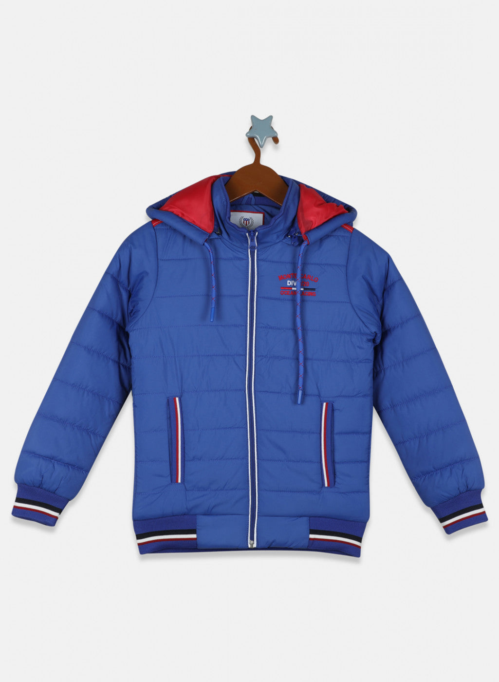 Boys Blue Solid Jacket