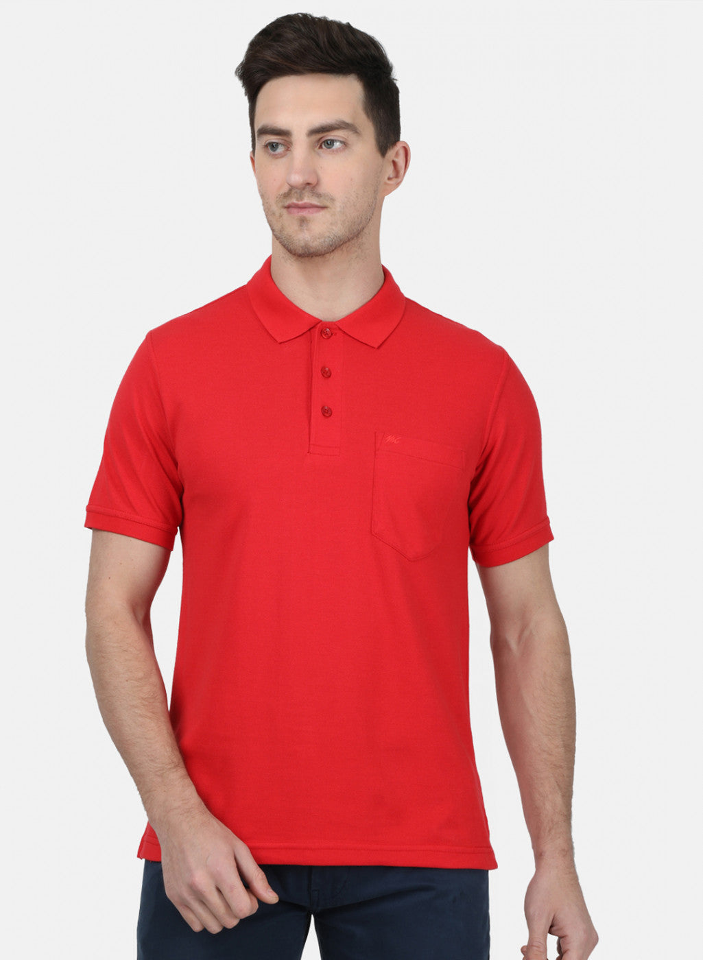 Mens Red Plain T-Shirt