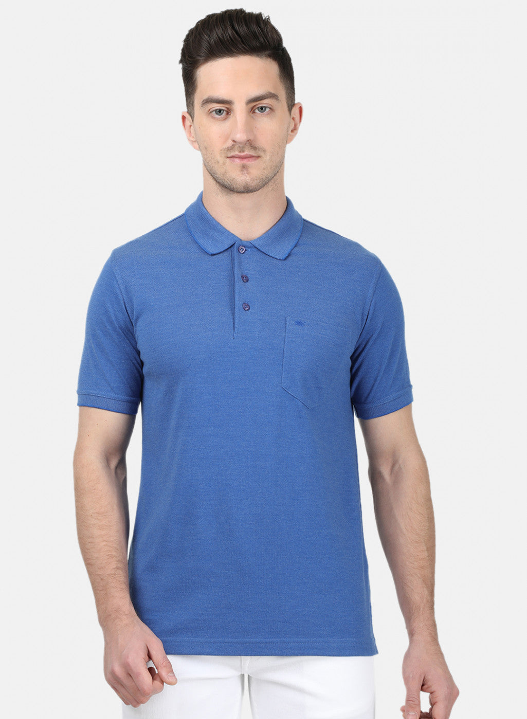 Mens Blue Plain T-Shirt