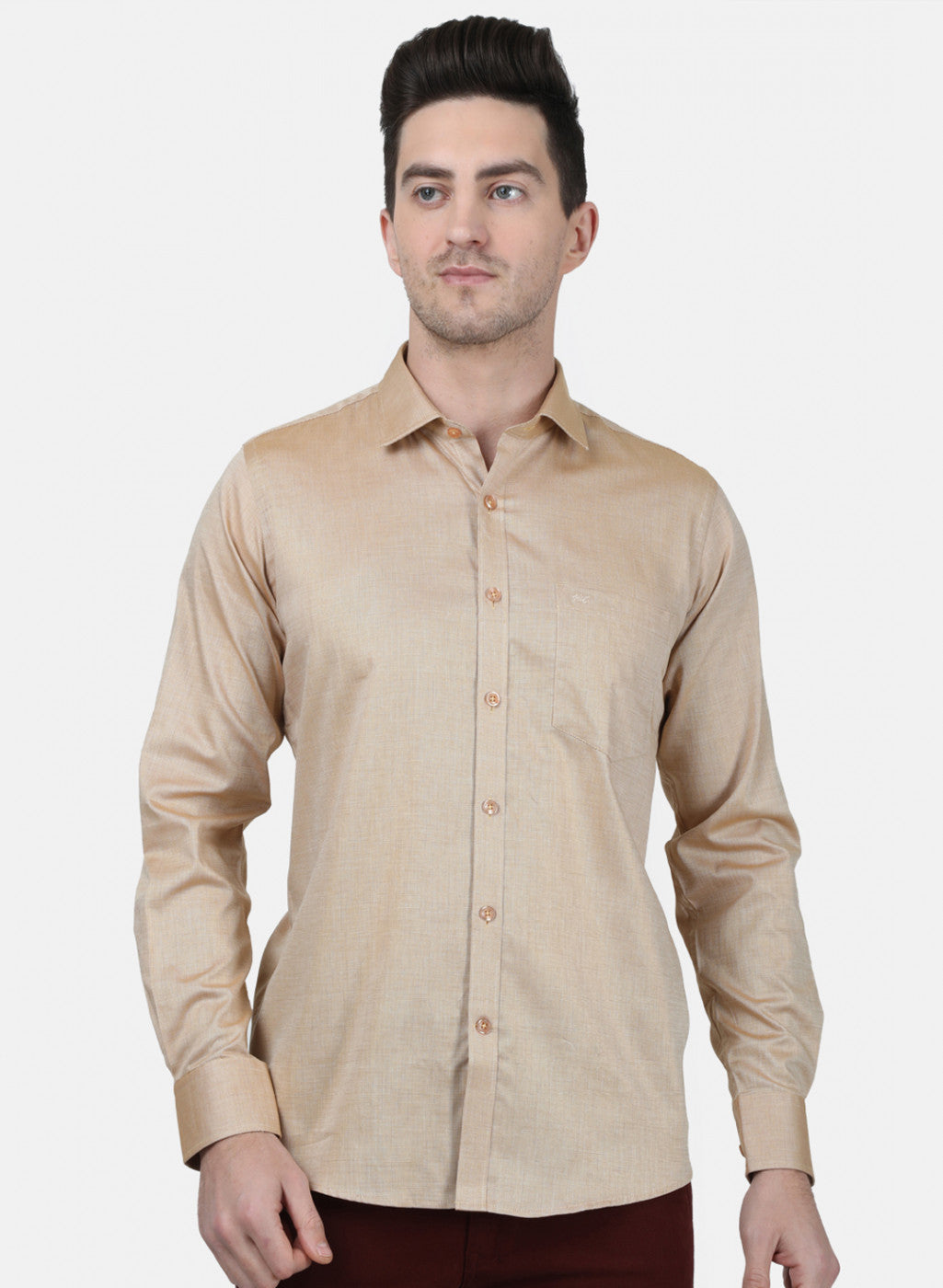 Mens Brown Printed Shirt