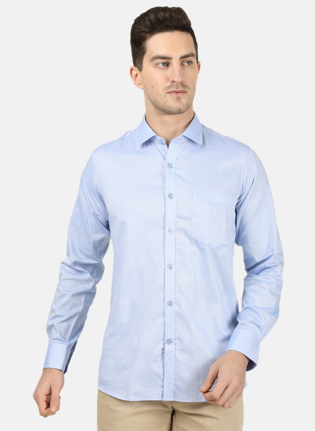 Mens Blue Printed Shirt