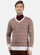 Men White & Brown Solid Pullover