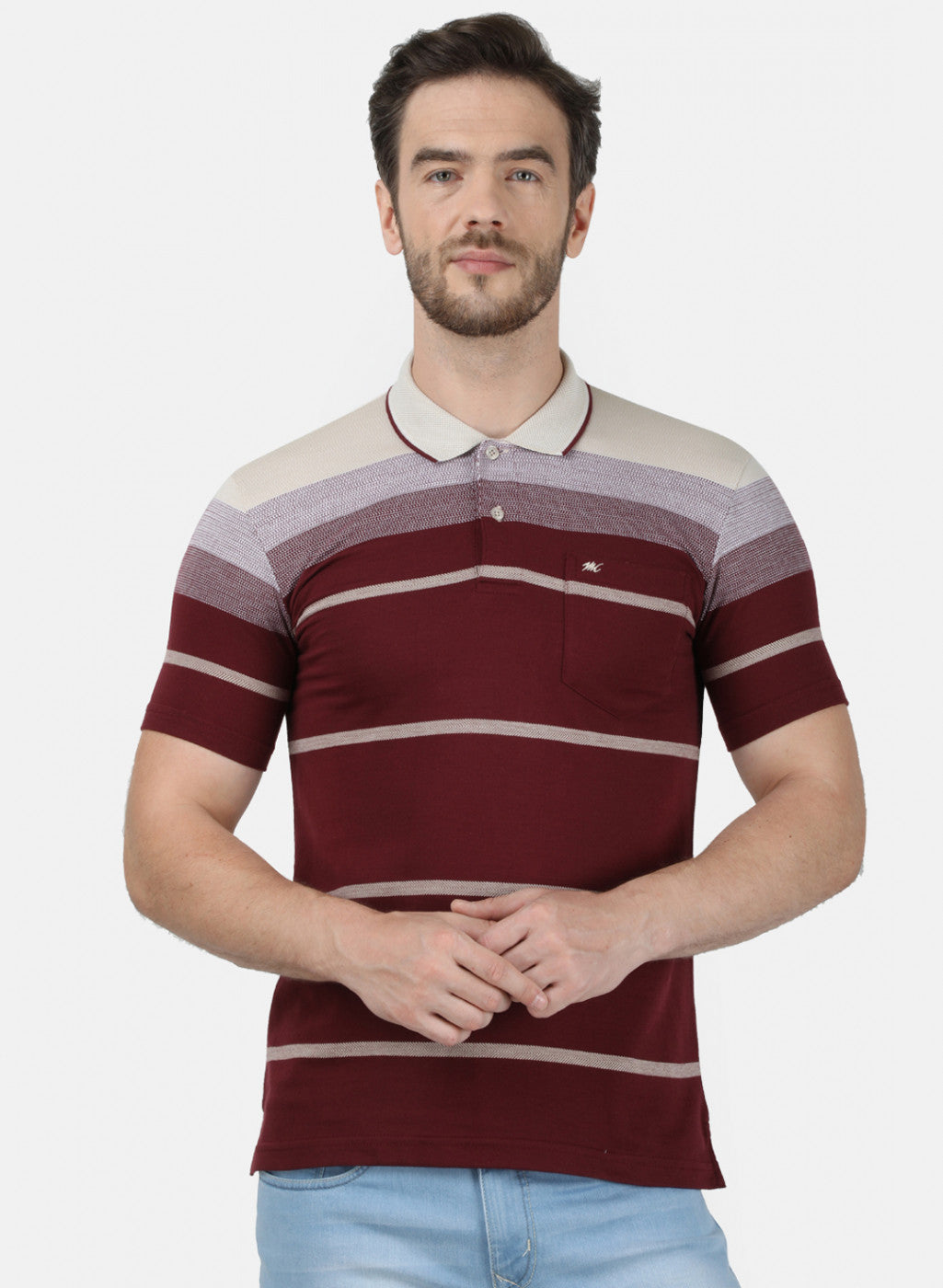 Mens Maroon Stripe T-Shirt