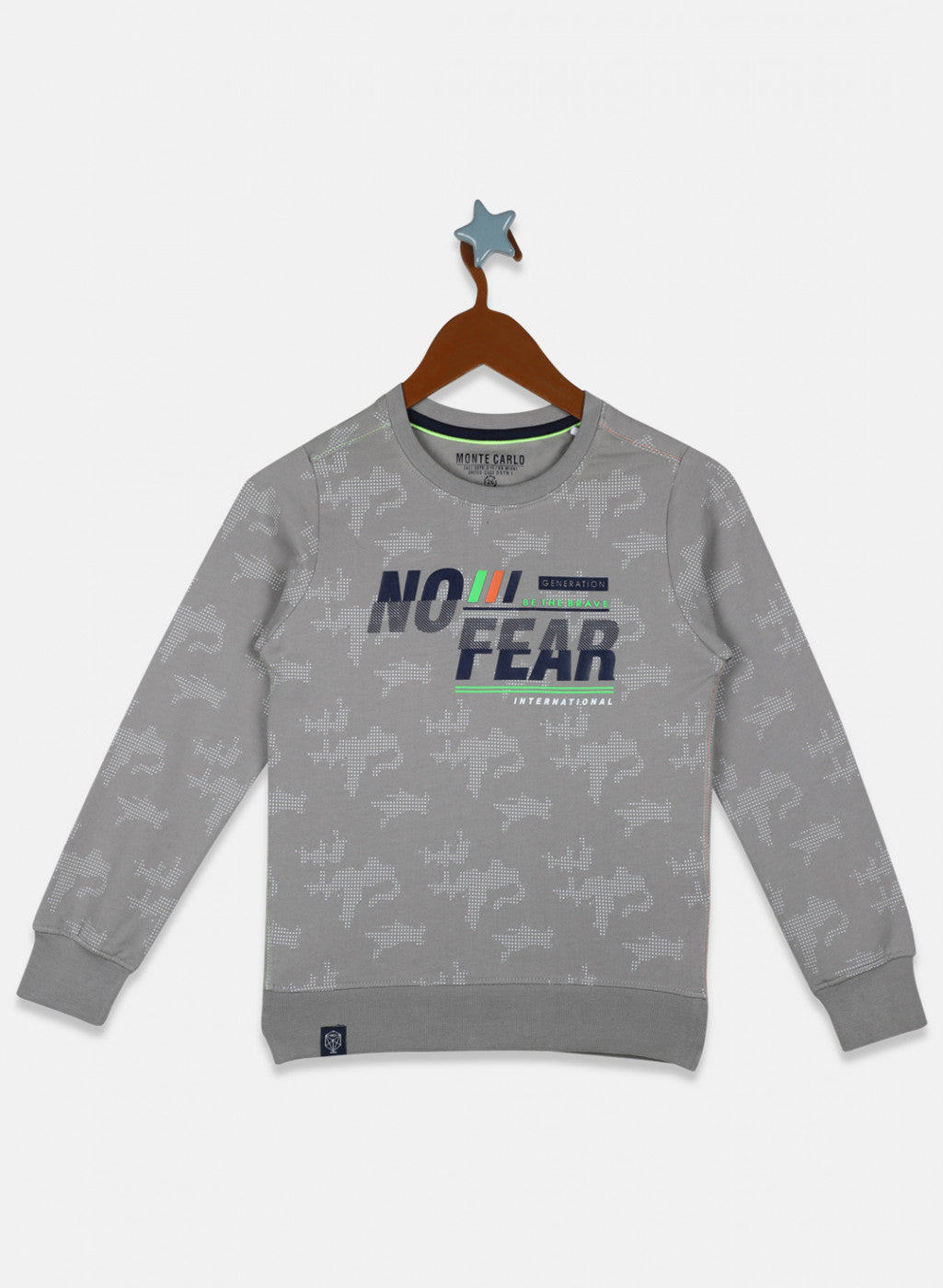 Boys Grey Printed Sweatshirt