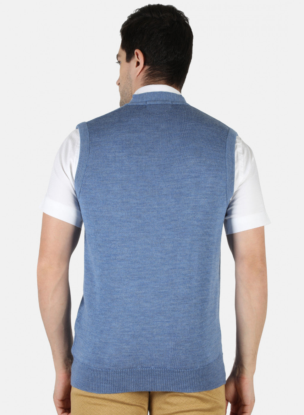 Men Blue Solid Cardigan