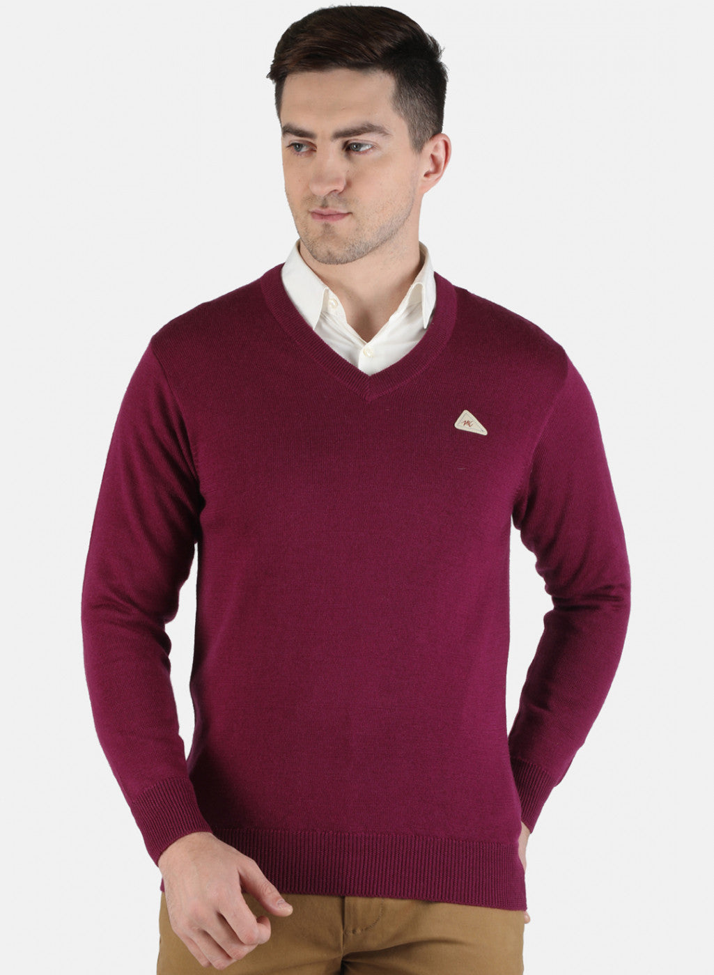 Men Purple Solid Pullover