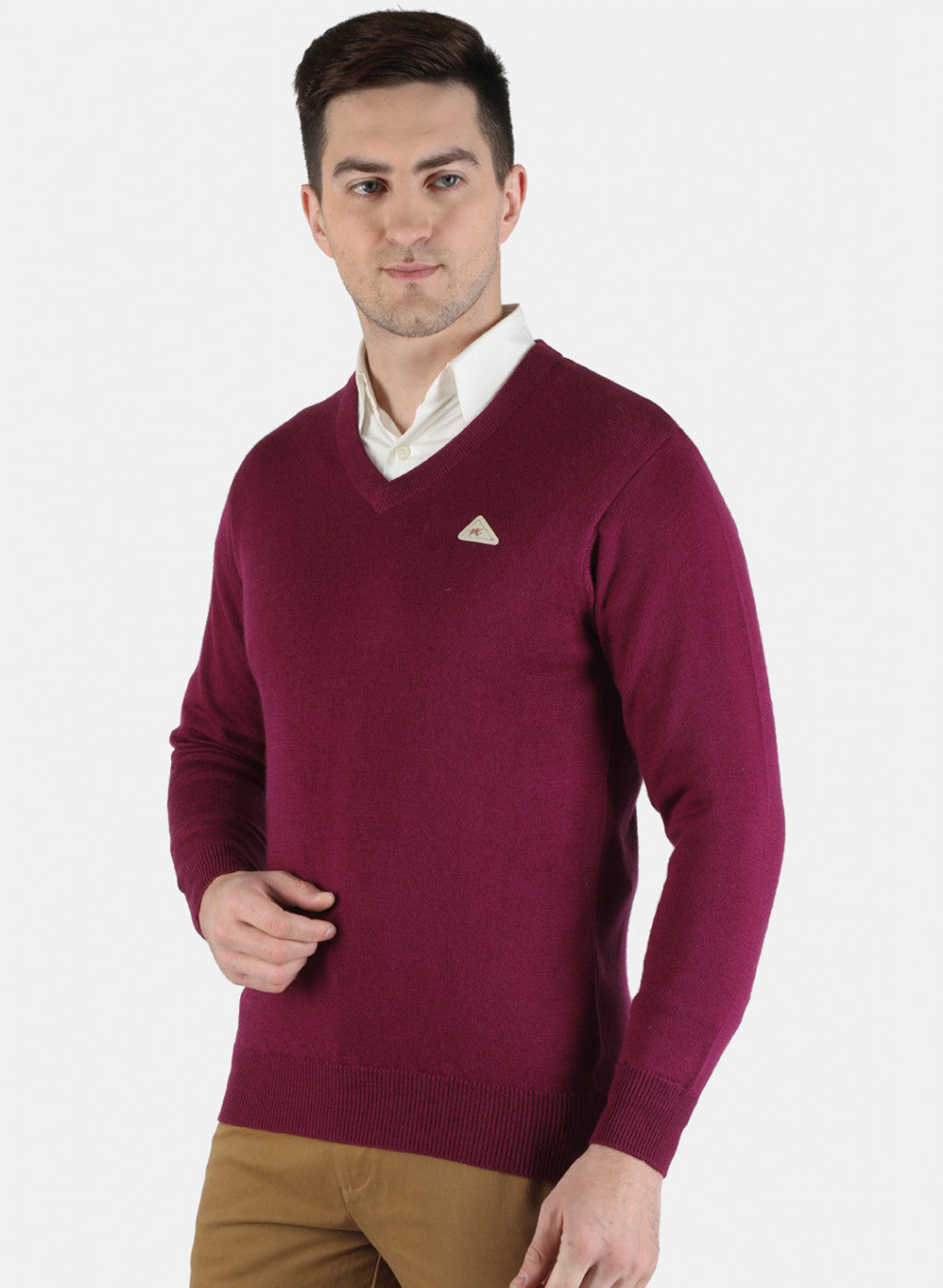 Men Purple Solid Pullover