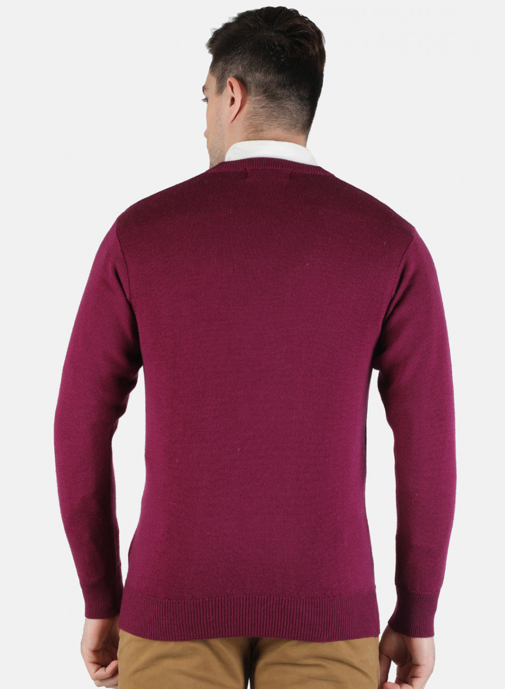 Men Purple Solid Pullover