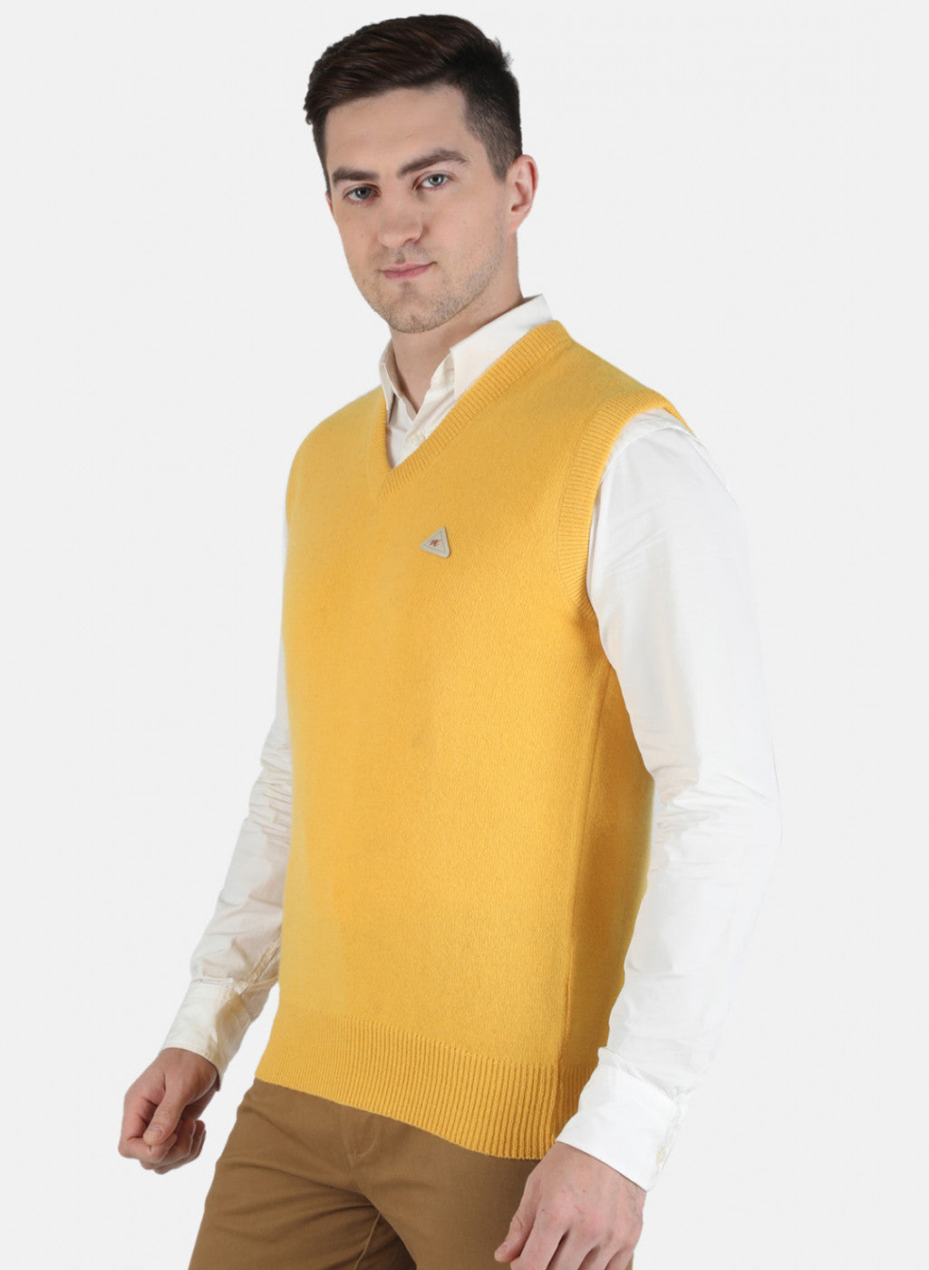 Men Yellow Solid Sweater