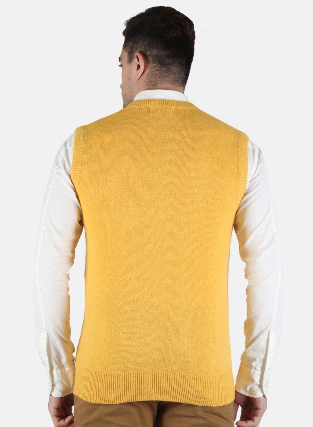 Men Yellow Solid Sweater