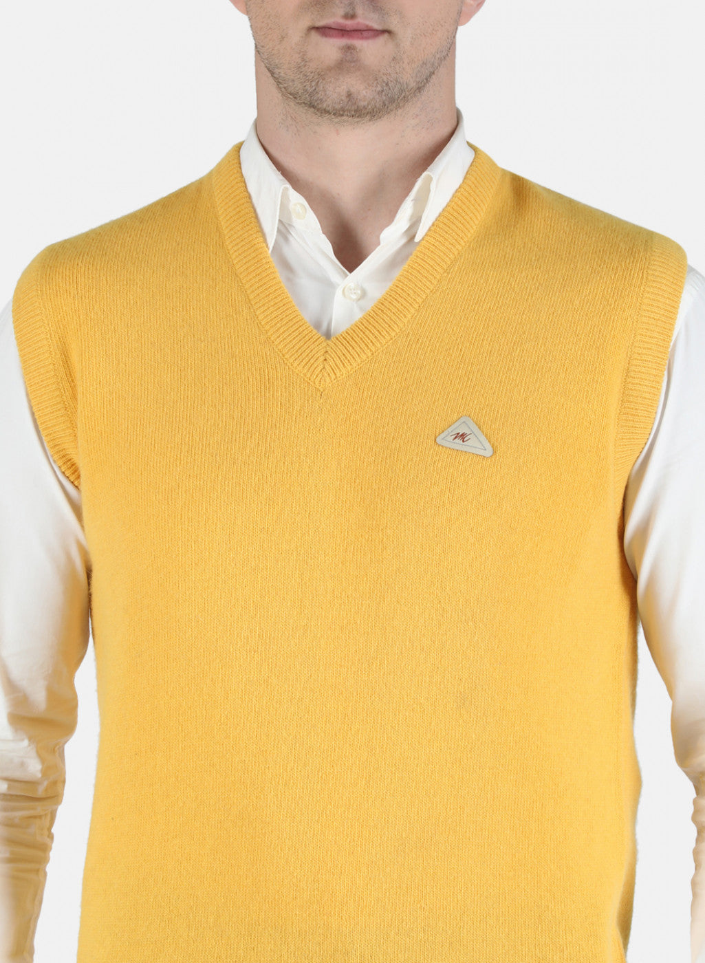 Men Yellow Solid Sweater