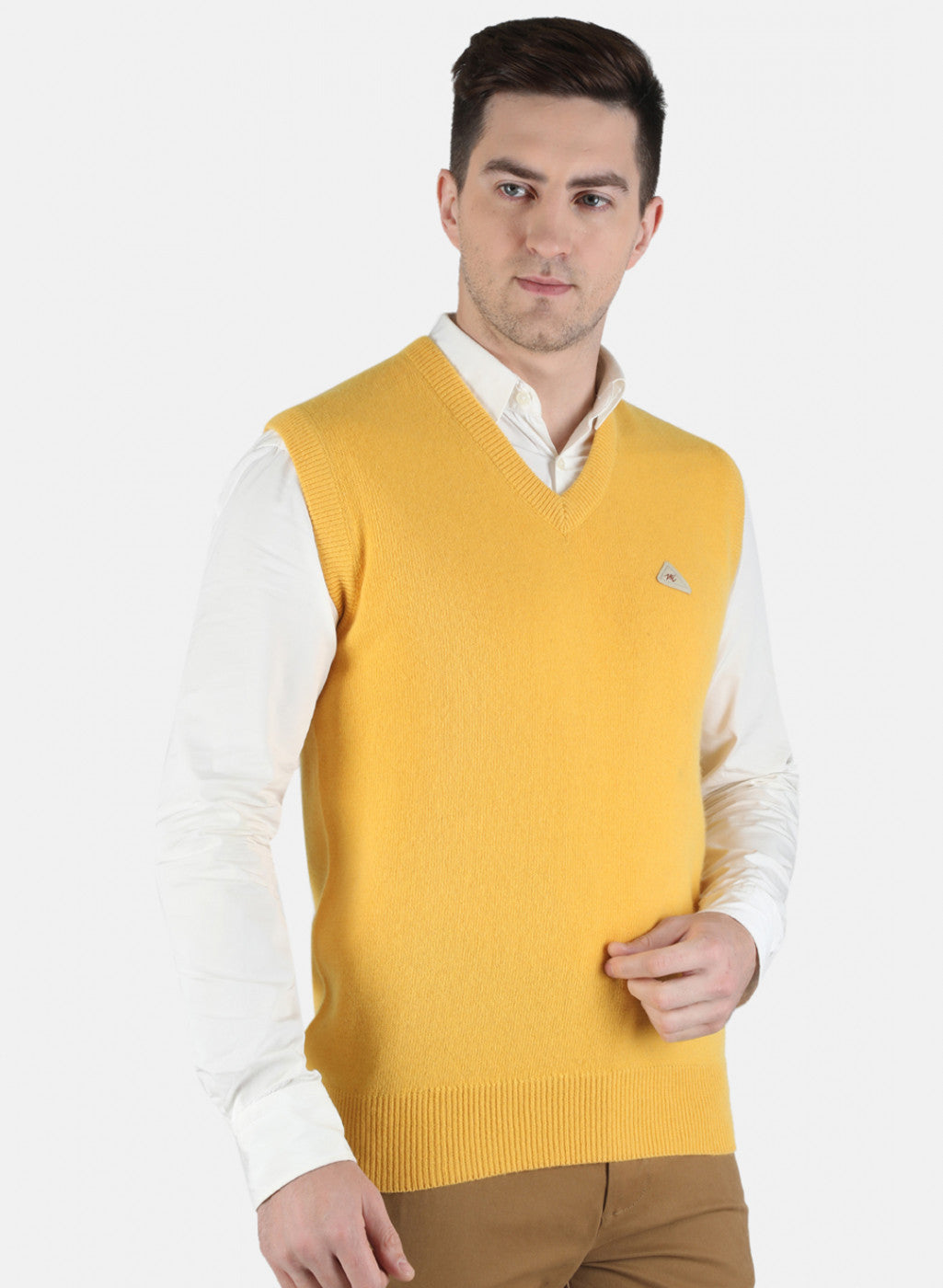 Men Yellow Solid Sweater