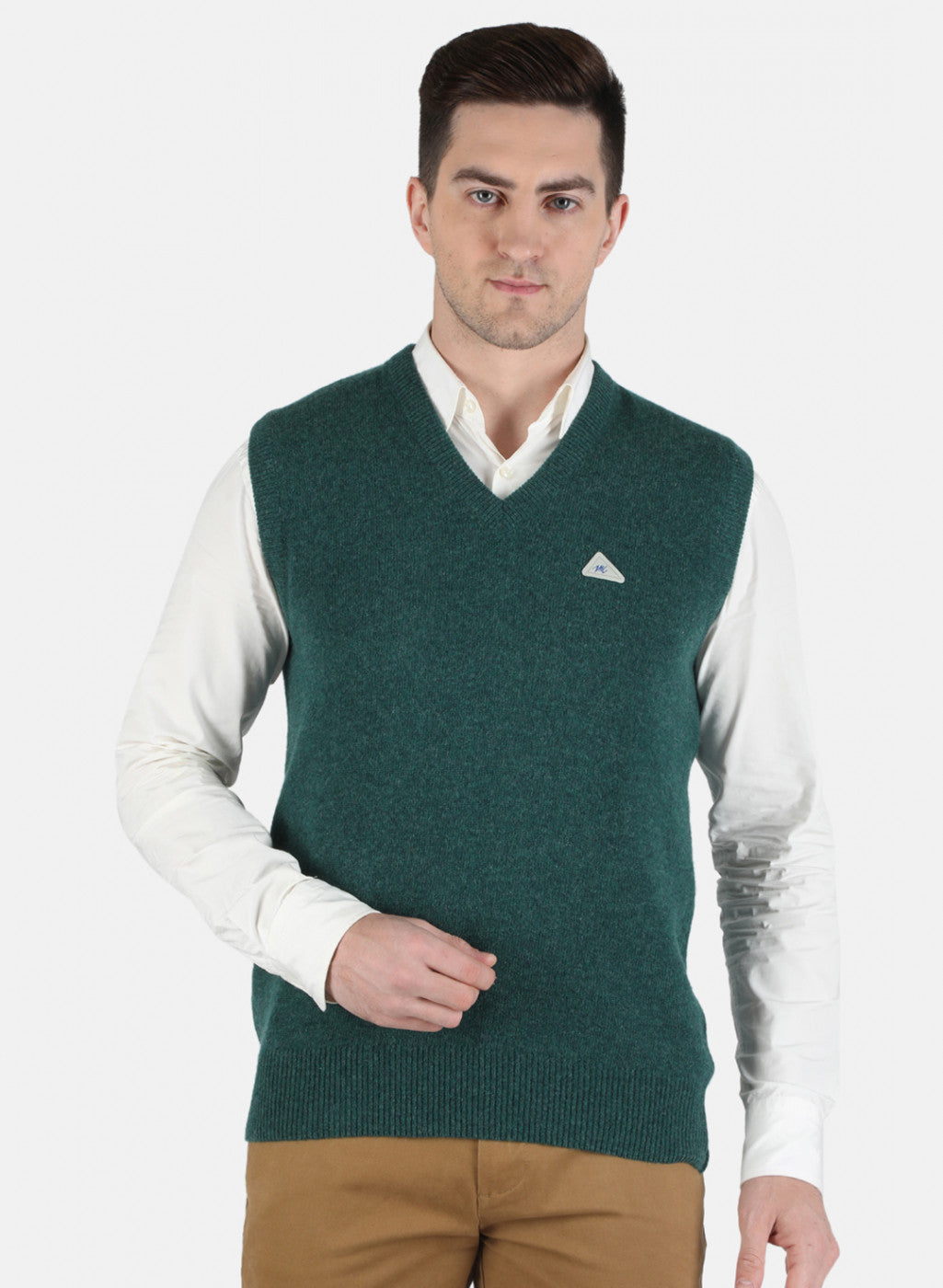 Men Green Solid Sweater