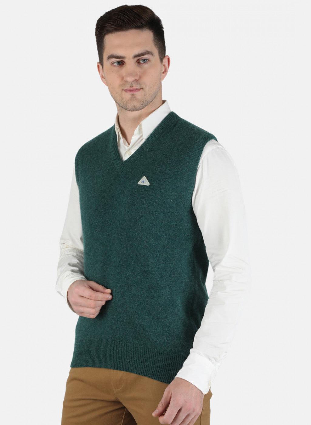 Men Green Solid Sweater