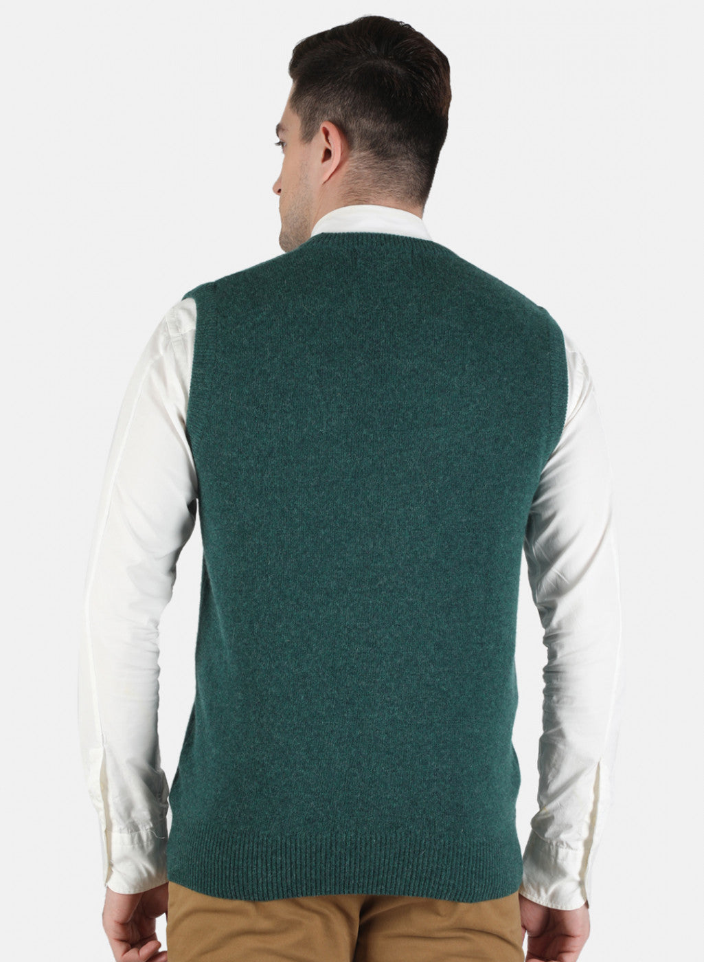 Men Green Solid Sweater