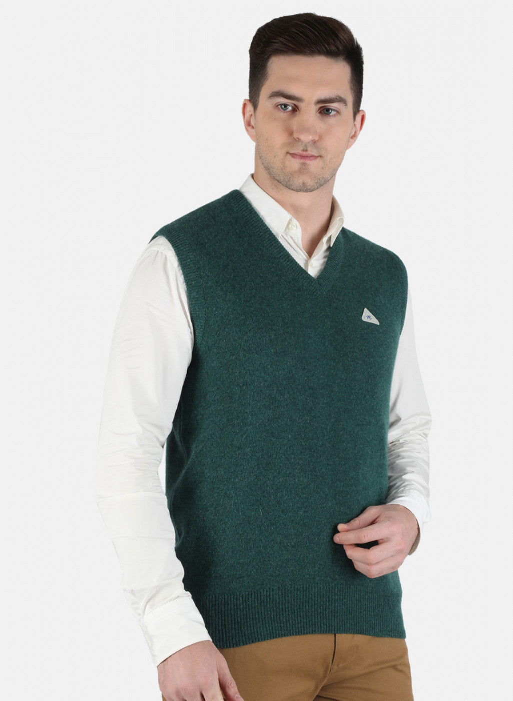 Men Green Solid Sweater